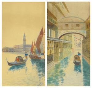 BETTINI Giancarlo 1900-1900,Views of Venetian canals,Eastbourne GB 2016-01-09