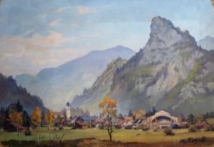 BETZOLD H,Blick auf ein Alpendorf im Herbst,1930,Heickmann DE 2009-06-27