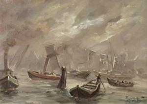 BEUKERT Anton Jacob 1917,Gewitter über dem Hafen von Rotterdam.,Dobiaschofsky CH 2002-11-01