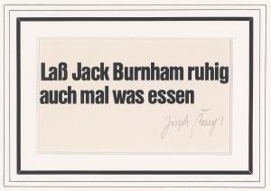 BEUYS Joseph Henrich 1921-1986,Jack Burnham,1974,Palais Dorotheum AT 2012-12-20