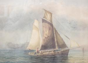 BEVERLEY William Roxby 1811-1889,Fishing boat and hulk off the coast,Gorringes GB 2022-12-19