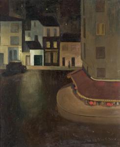 BEVIN Alice Conklin 1893-1969,Rue de Passy, Midnight,c.1925,Swann Galleries US 2022-06-30