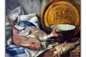 BEVINGTON William George,STILL LIFE OF FISH, BOWL AND COPPER PLATE,1947,Ashbey's 2015-08-13
