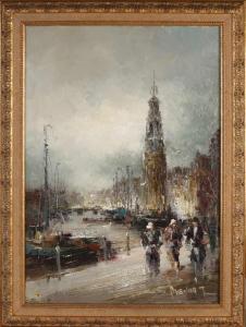 BEVORT John 1917-1996,Cityscape of Amsterdam,Twents Veilinghuis NL 2020-10-22