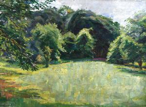 BEYER Anna 1867-1922,Impressionistische Wiesenlandschaft,c. 1910,Mehlis DE 2007-11-23