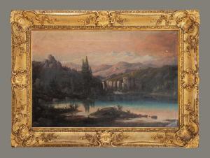 BEYER Edward 1820-1865,Landscape with Lake,1853,Hindman US 2022-09-14