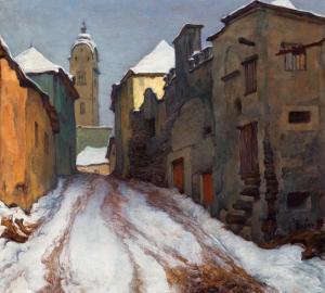 BEYER Josef Johann 1861-1933,Winter in Stein an der Donau,Palais Dorotheum AT 2022-09-20