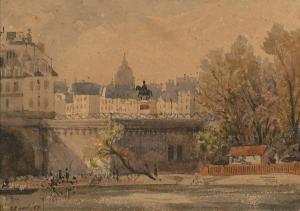 BEZARD Jean Louis 1799-1861,Vue des quais de Seine à Paris ,Artcurial | Briest - Poulain - F. Tajan 2020-02-04