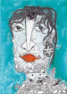 BHATT Shishir 1965,Portrait - Fish II,Stahl DE 2014-09-27