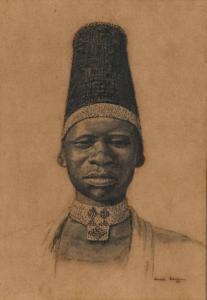 BHENGU Gerard 1910-1990,Figure with Hat and Collar,Strauss Co. ZA 2024-03-11