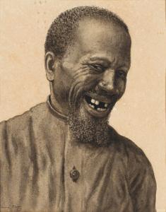 BHENGU Gerard 1910-1990,Portrait of a Laughing Man,Strauss Co. ZA 2024-03-11
