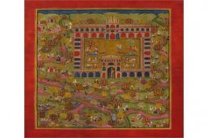 BHUGEL H.B,Indian Tantric Pichwai, depicting figures in a par,Rosebery's GB 2015-10-06