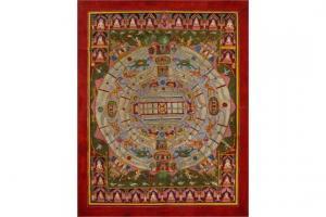 BHUGEL H.B,Indian Tantric Pichwai, depicting temples and birds,Rosebery's GB 2015-10-06