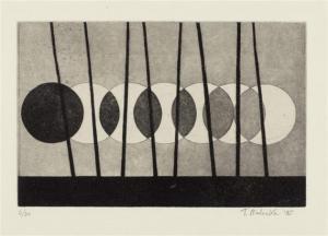 BIALECKA TAMARA 1965,3 sheets: Abstract with circles,1985,Galerie Koller CH 2012-12-03