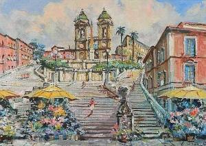 BIANCHI Carlo 1900-1900,Spanish Steps,Rachel Davis US 2013-09-21