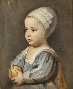 BIANCHINI Charles 1860-1905,Portrait de fillette à la pomme,Mercier & Cie FR 2019-12-01