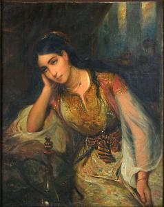 BIARD Francois Auguste 1798-1882,Jeune femme au narguilé,Coutau-Begarie FR 2022-02-25