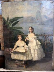 BIARD Francois Auguste 1798-1882,Les princesses Leopoldina et Isabelle de Br,1855,Beaussant-Lefèvre 2022-01-25