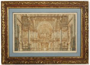 BIBIENA Ferdinando Galli,A stage design with a monumental hall with columns,Christie's 2020-12-17
