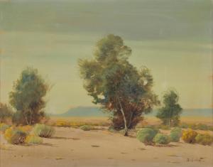 BICKERSTAFF George Sanders 1893-1954,Trees in a desert landscape,John Moran Auctioneers 2023-04-03
