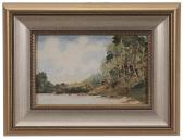 BICKNELL Frank Alfred 1866-1943,Landscape along River,Brunk Auctions US 2015-09-11