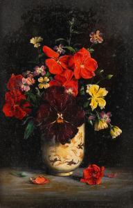 BIDDLE Laurence 1888-1968,Still life with pansies, geraniums, Li,1943,Bellmans Fine Art Auctioneers 2022-10-11