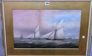 BIDDLE Richard Julius 1832-1883,Yachts in full sail,Bellmans Fine Art Auctioneers GB 2016-05-17