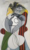 BIDLO Mike 1953,Not Picasso - Woman in armchair,1987,Stockholms Auktionsverket SE 2015-11-10