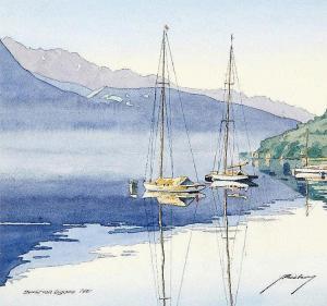 BIEBER Armin 1892-1970,Bucht von Lugano,1961,Zofingen CH 2016-12-10