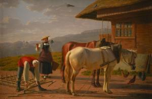 BIEDERMANN Johann Jakob,Mending the seed drill,1807,Bellmans Fine Art Auctioneers 2024-03-28