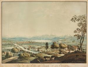 BIEDERMANN Johann Jakob 1763-1830,Vue de la Ville de Zurich et des Environs,Dobiaschofsky 2023-11-08