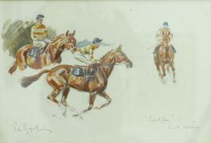 BIEGEL Peter 1913-1988,equine watercolour studies of racing horse "L,Batemans Auctioneers & Valuers 2024-02-03