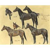 BIEGEL Peter 1913-1988,sketches of three stakes- winning fillies, delawar,1968,Sotheby's 2004-10-28