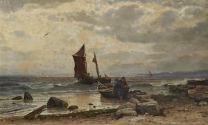 BIEL Antonie 1830-1880,Fisher Boats on a Beach,Lempertz DE 2022-11-19