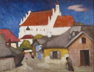 BIELAWSKI Waclaw 1906-1939,View of a church in Kazimierz Dolny,Desa Unicum PL 2019-03-21