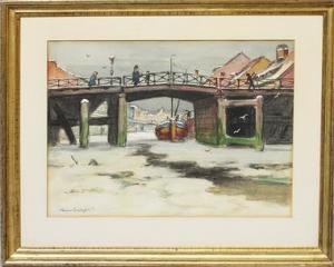 BIELEFELD Bruno 1879-1973,Winterliche Berlinansicht mit der Inselbrücke,Reiner Dannenberg 2020-09-17