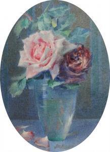 BIERAND Georges, Geo 1895,Stilleven met rozen in een vaas,2000,Bernaerts BE 2017-12-13