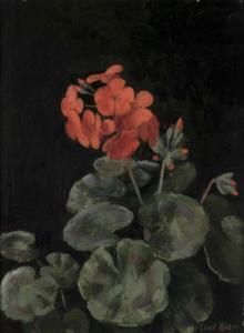BIERI Carl 1894-1962,Bouquet de géranium,Dogny Auction CH 2014-03-18