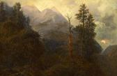 BIERMANN Karl Eduard 1803-1892,Alpenlandschaft am Abend,Van Ham DE 2013-01-30