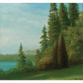 BIERSTADT Albert 1830-1902,landscape with trees and lake,Sotheby's GB 2003-03-05