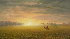 BIERSTADT Albert 1830-1902,Sunset on the Prairies,1861,Christie's GB 2024-01-18