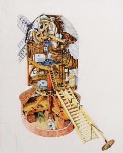 BIESTY STEPHEN 1961,Cross section view of a windmill,Mallams GB 2017-03-16
