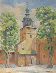 BIESZCZANIN Mieczysław 1910-1968,Widok na wieżę kościoła,1939,Rempex PL 2018-07-11