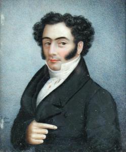 BIFFEN SARAH 1784-1850,Portrait of a dark haired gentleman,1822,Cheffins GB 2016-03-09