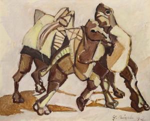 BIGALI SEREF 1925-2005,Camel wrestling,1992,Ankara Antikacilik TR 2015-11-15