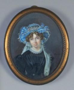 BIGARNE E,Portrait de femme au chapeau bleu,Beaussant-Lefèvre FR 2014-11-26