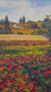 BIGAZZI Paolo 1946,a field of poppies with distant landscape,Criterion GB 2021-09-22