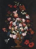 BIGGI DEI FIORI Felice Fortunato 1680-1750,Roses, tulips, lilies and other flowers in a ,Christie's 2009-04-24