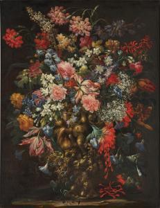 BIGGI DEI FIORI Felice Fortunato,Still life of flowers in a sculptural vase,Sotheby's 2023-10-06