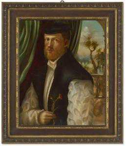 BIGIO Marco 1500-1500,Portrait of a gentleman, half-length, holding a ca,Christie's GB 2020-12-17